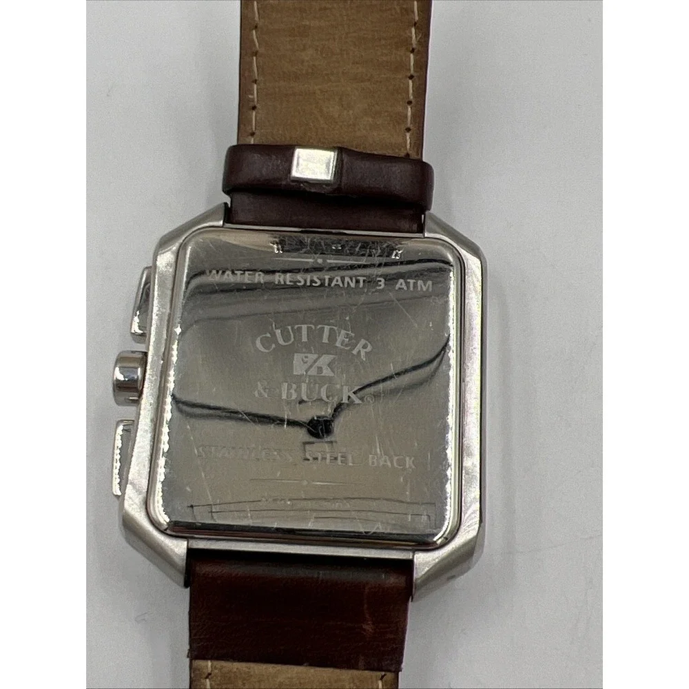 Cutter & Buck Chronograph Wristwatch Stainless Steel Back Leather Not Tested - Picture 15 of 16